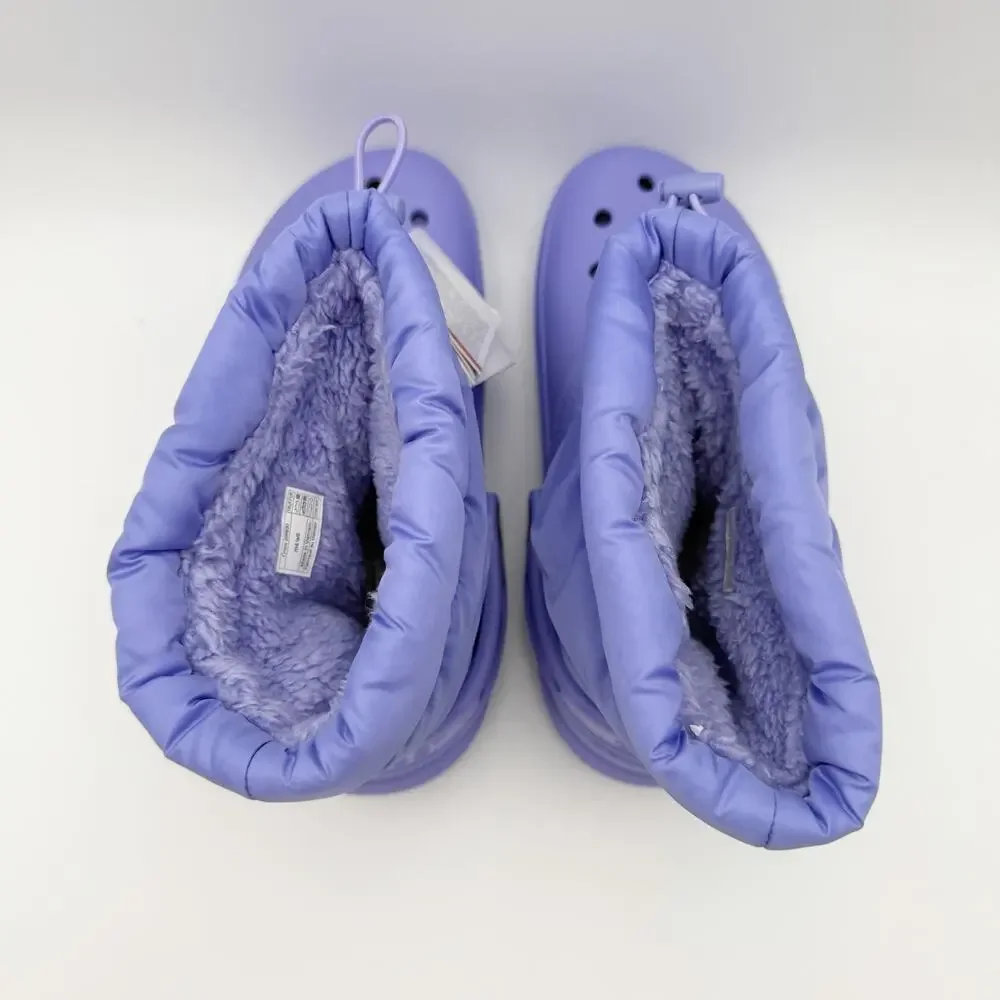 Crocs Womens Classic Lined Neo Puff Boots Size 6 Purple NWT